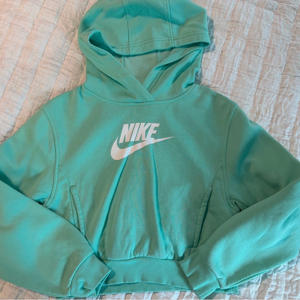 Nike Hoodie in Mint/Cyan with White Logo